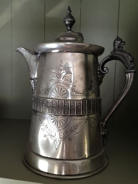 Vintage coffee pot - ANTIQUE SILVER COFFEE POT. £895. DATED VICTORIAN. George James Antiques. ANTIQUE ENGLISH GEORGIAN COPPER COFFEE POT . £235. DATED 19TH CENTURY. Applecross Antiques. STERLING SILVER COFFEE POT 1746 LONDON LARGE ... £1,195. DATED GEORGIAN. Tim Spearing Antique Silver. VICTORIAN SILVER PLATED …